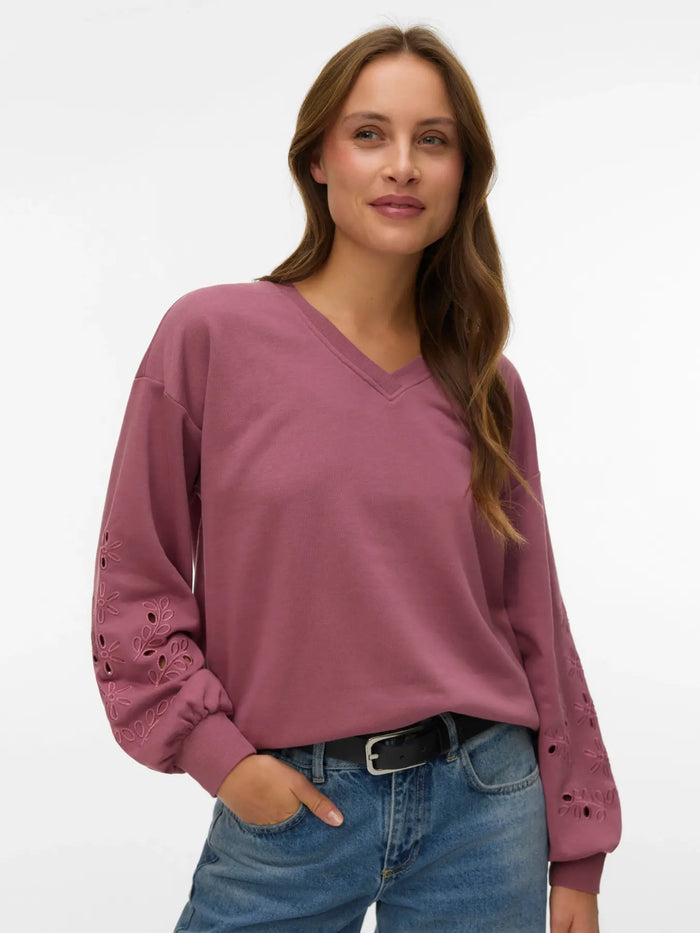 VERO MODA Ellis Long Sleeve Sweatshirt - Rose