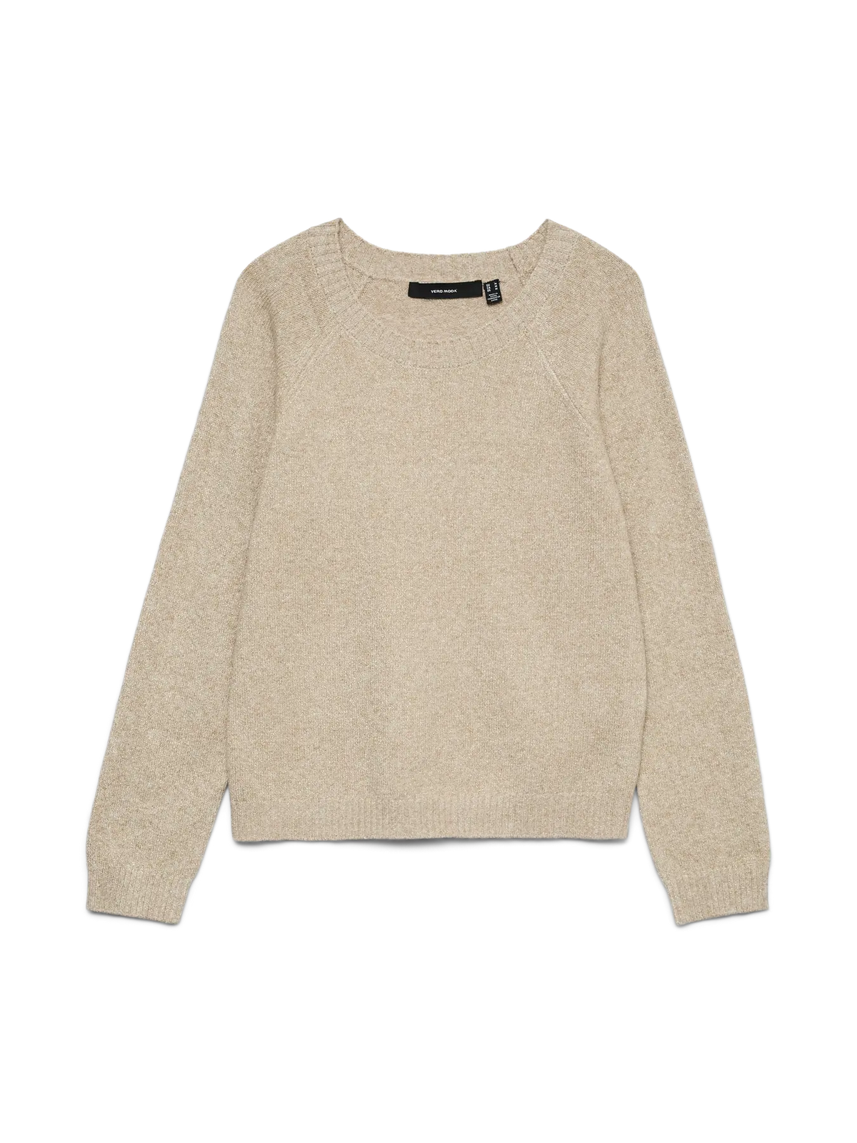VERO MODA Doffy Shine Round Neck Knitted Pullover - Gold