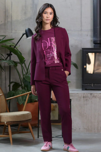 RANT & RAVE Bella Straight Leg Trousers - Cranberry