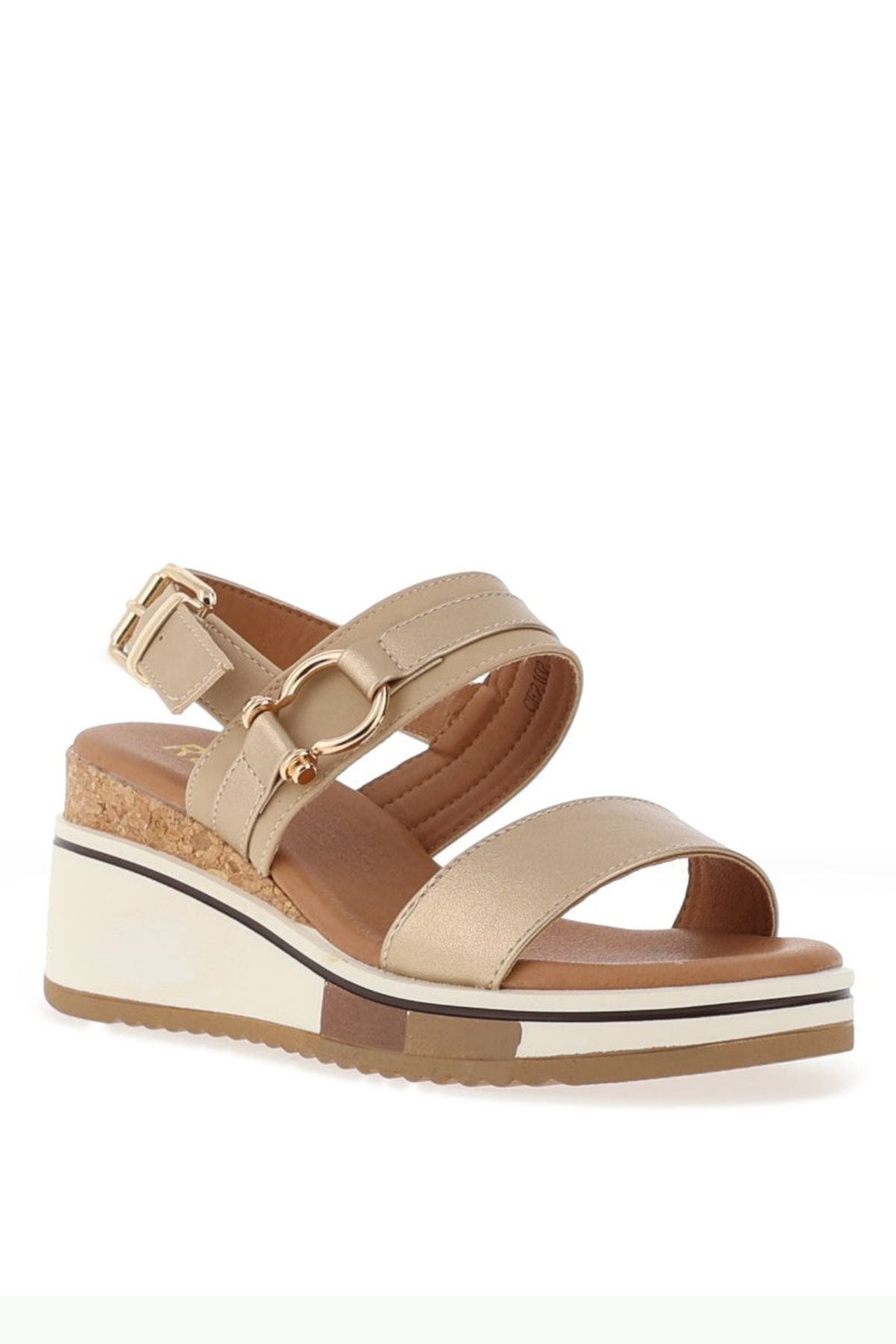 REDZ Double Strap Wedge Sandal - Gold