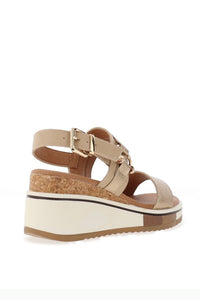 REDZ Double Strap Wedge Sandal - Gold