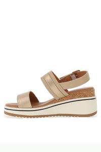 REDZ Double Strap Wedge Sandal - Gold