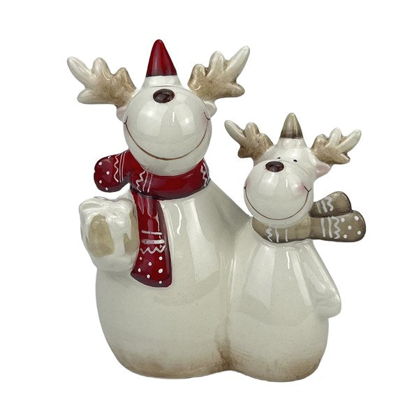 STRAITS Reindeer Couple Christmas Figurine 13.5cm