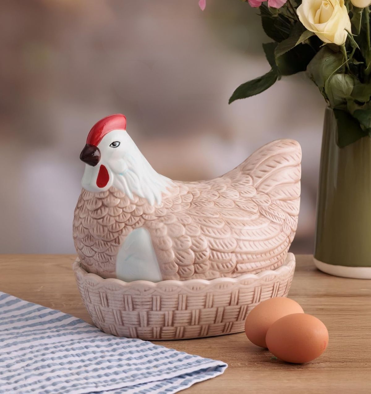 MASON CASH Rise & Shine Hen Nest Egg Storage