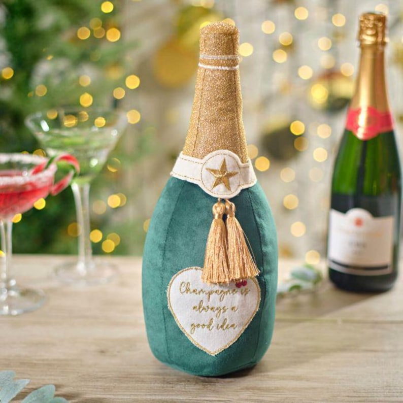 LANGS Merry Cheer Champagne Bottle Doorstop