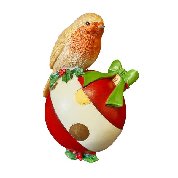 WGP Robin on a Bauble Christmas Figurine 12cm