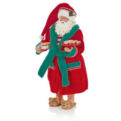 Christmas 28cm Santa in Dressing Gown with Cookies