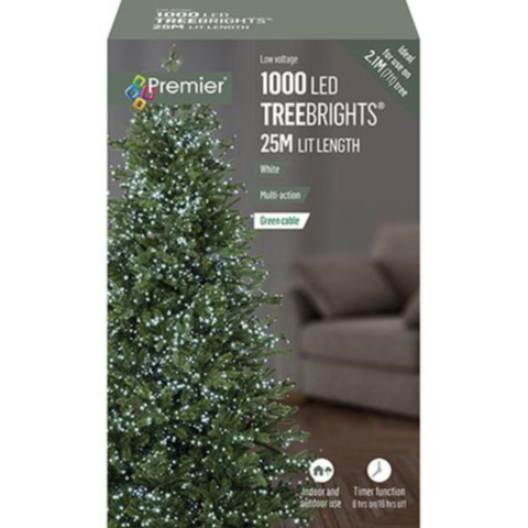 PREMIER : 1000 LED 25m Treebrights With Timer - White