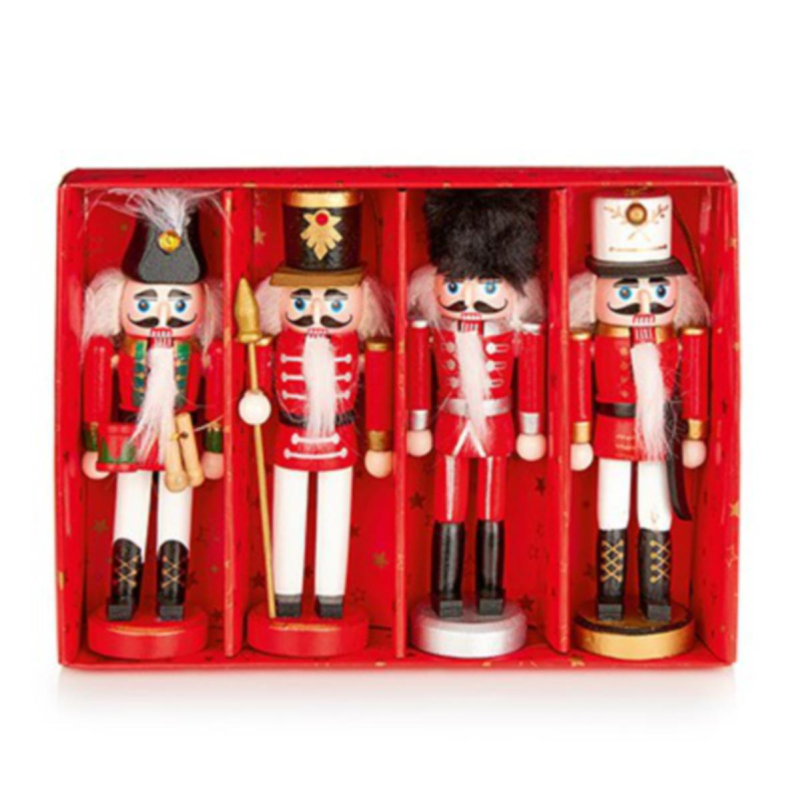 Set of 4 13cm Nutcrackers in a Box
