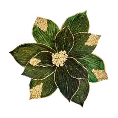 Poinsettia - Green Velvet with Sequins 29cm