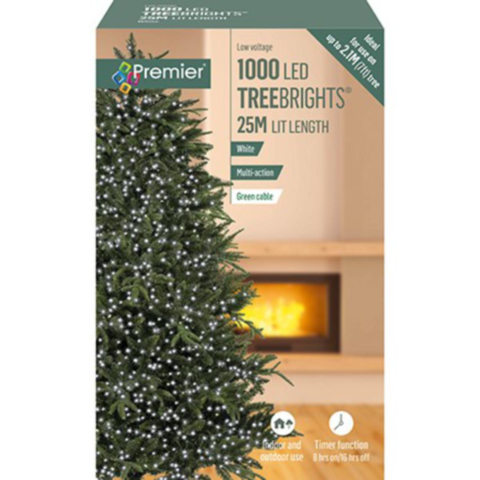 PREMIER : 1000 LED 25m Treebrights With Timer - White