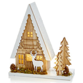 LED Wooden Christmas House Decoration 22cm