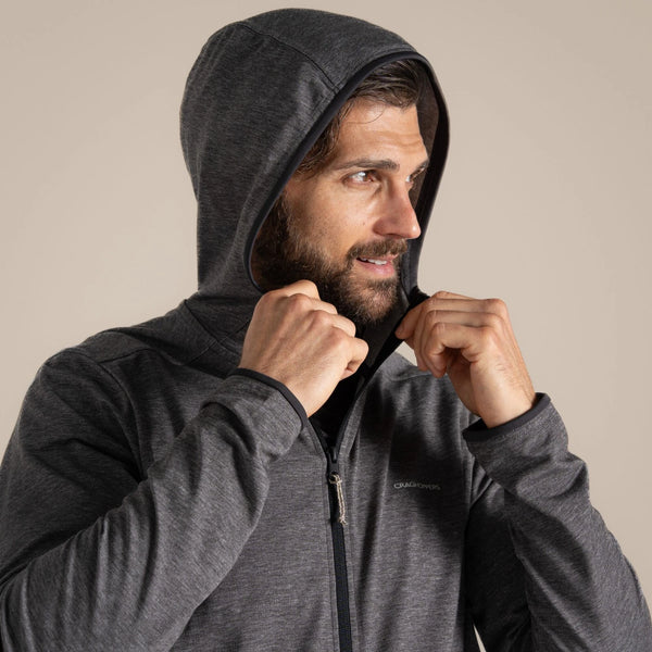 CRAGHOPPERS Men's NosiLife Deft Full Zip Hooded Top - Black