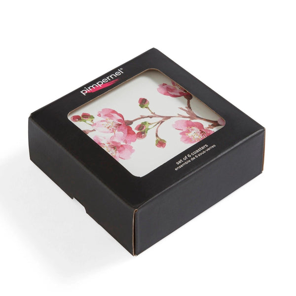 PIMPERNEL Pink Blossom - Set of 6 Coasters