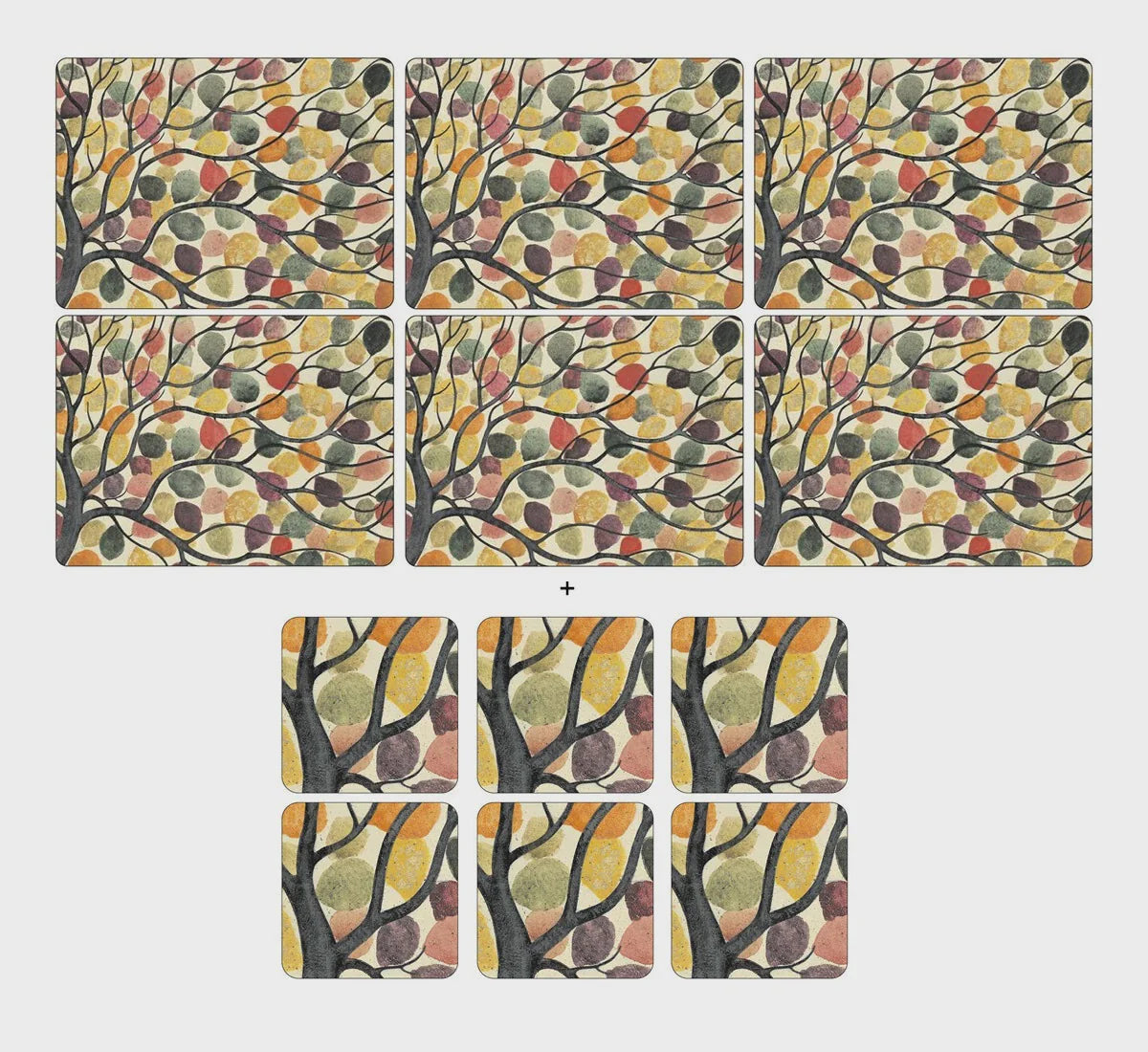 PIMPERNEL Dancing Branches 12Pc Placemat & Coaster Set