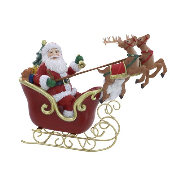 STRAITS Santa in Sleigh with Flying Reindeer Ornament 34×27cm