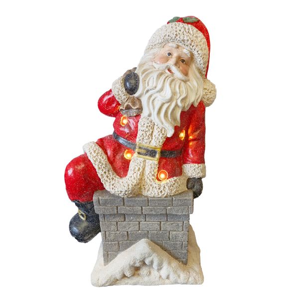 WGP Santa on a Chimney LED Figurine 54cm