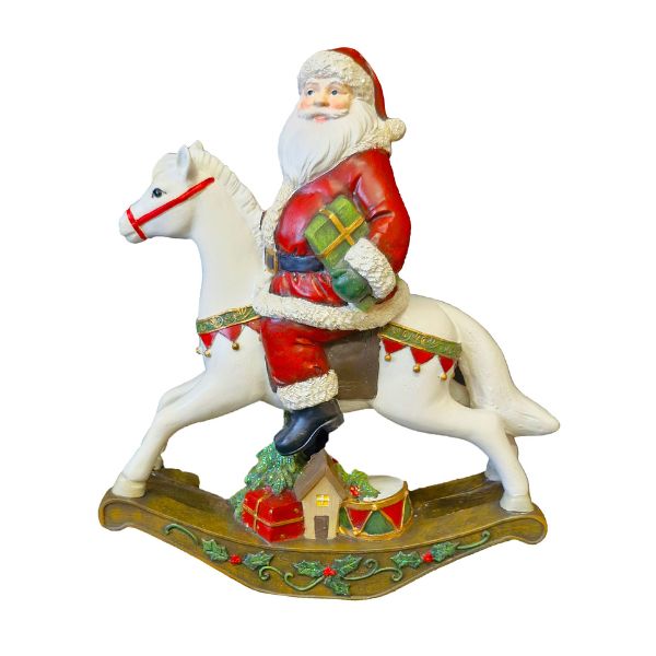 WGP Santa on a Rocking Horse Figurine 30cm