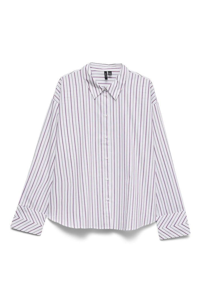 VERO MODA Monday Long Sleeve Striped Shirt - Purple