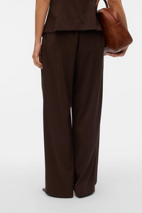 VERO MODA Siga Mid Waist Wide Leg Pants - Brown
