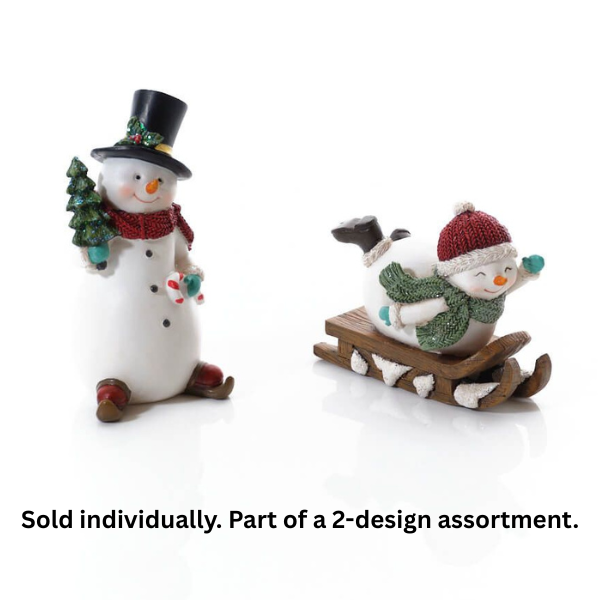 LANGS Snowman Resin Ornament - Standing or on Sleigh- 1Pc