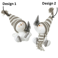 HEAVEN SENDS White Resin Skating Snowman 12cm - 1Pc