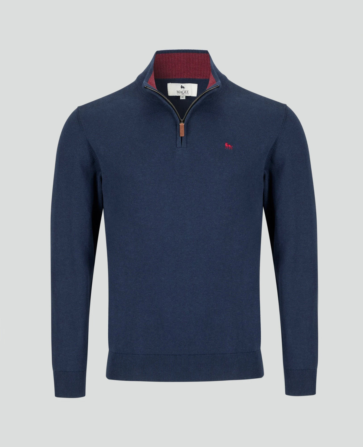 MAGEE Sean Cotton 1/4 Zip Jumper - Dark Blue