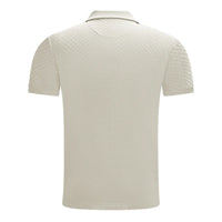 6TH SENSE Jacq Textured Short Sleeve Polo Shirt - Fog