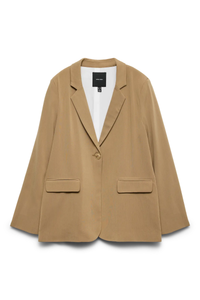 VERO MODA Tena Loose Back Slit Blazer - Tan