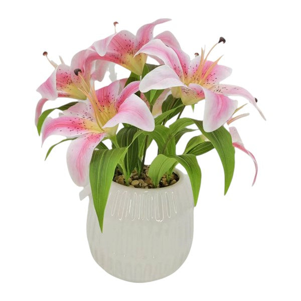 STRAITS Tiger Lily Pink Flower 43cm