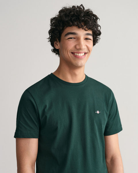 GANT : Regular Shield Short Sleeve T-Shirt - Tartan Green
