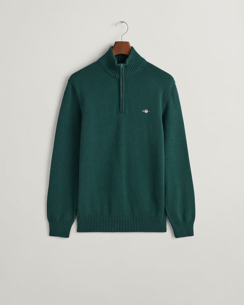 GANT : Casual Half Zip Sweater - Tart Green