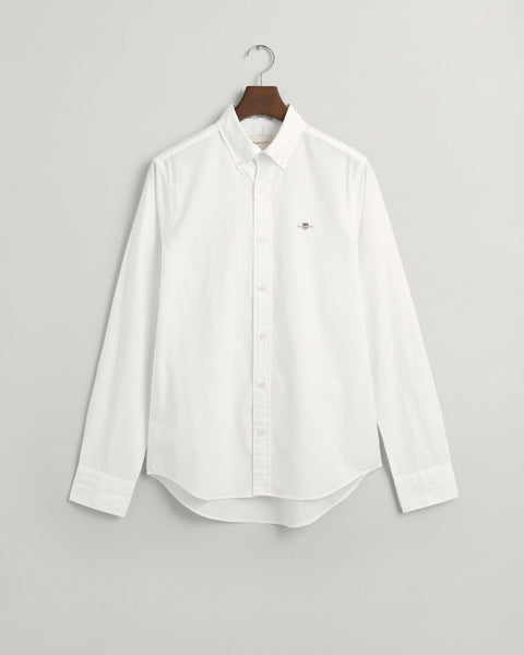 GANT : Slim Fit Poplin Shirt - White