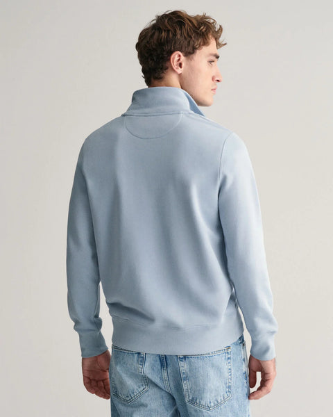 GANT : Shield Half Zip Sweater - Dove Blue