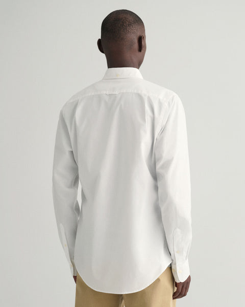 GANT : Slim Fit Poplin Shirt - White