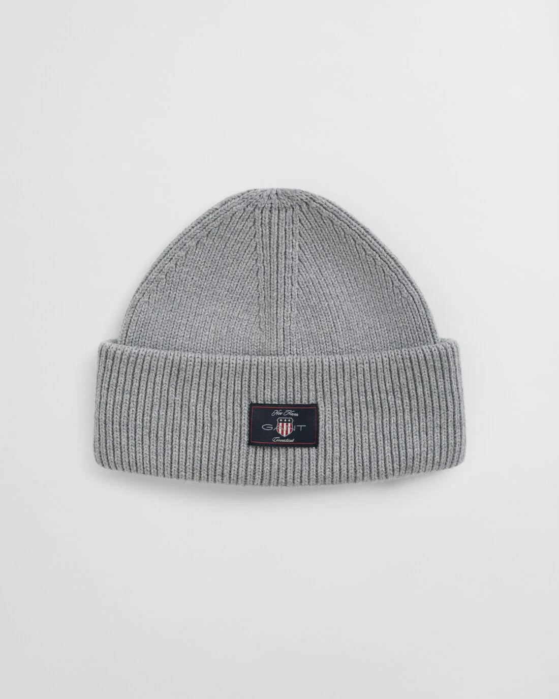 GANT Ribbed Cotton Blend Beanie - Grey