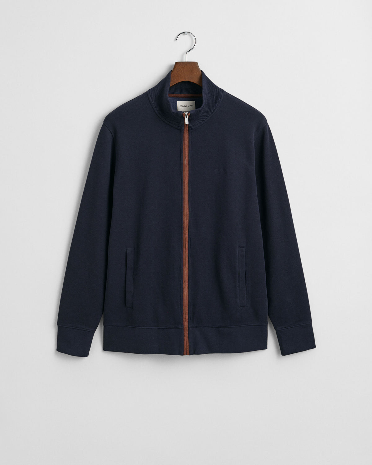 GANT Sacker Rib Zip Cardigan - Navy
