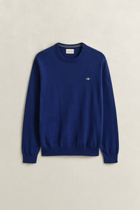 GANT Cotton Crew Neck Sweater - Rich Navy