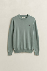 GANT Cotton Crew Neck Sweater - Sage