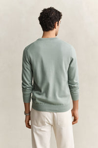 GANT Cotton Crew Neck Sweater - Sage