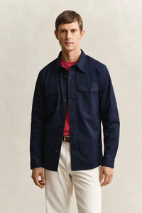 GANT Cotton Overshirt - Navy