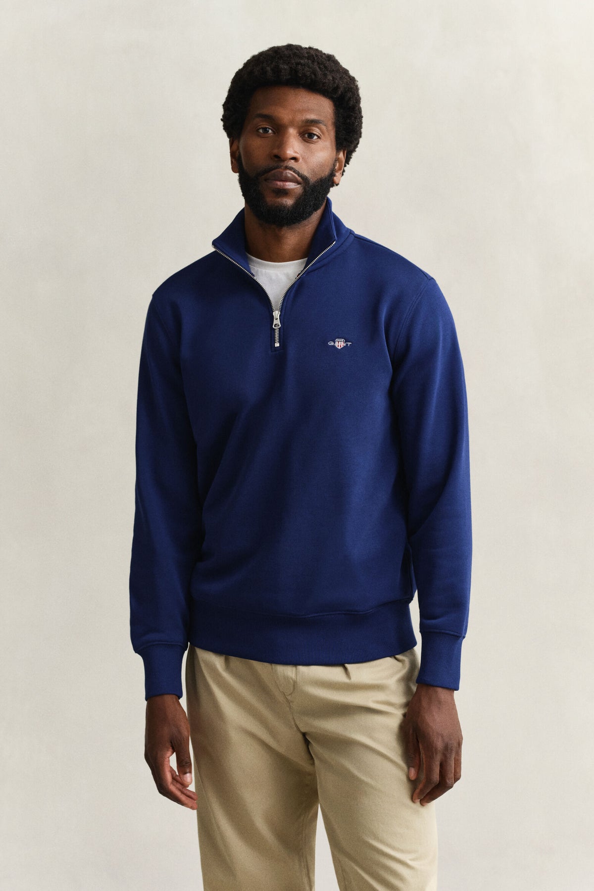 GANT Shield Half Zip Sweatshirt - Rich Navy