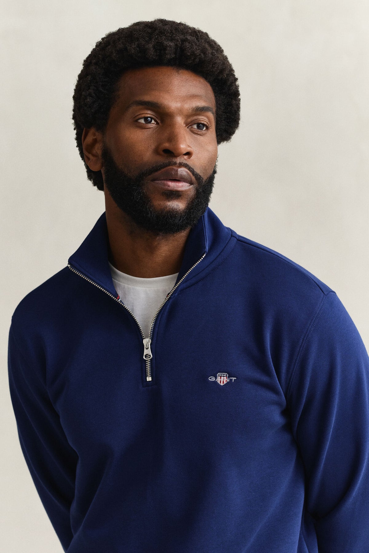 GANT Shield Half Zip Sweatshirt - Rich Navy
