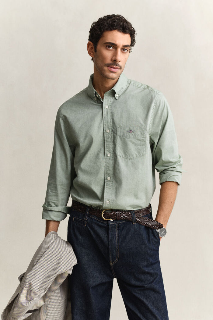 GANT Regular Fit Classic Poplin Shirt - Herb Green