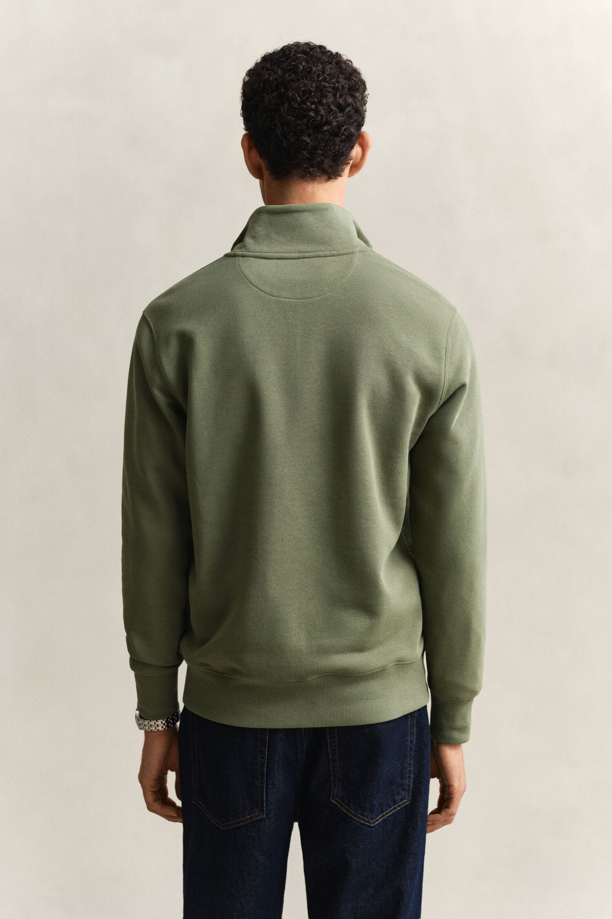 GANT Shield Half Zip Sweatshirt - Herb Green