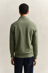 GANT Shield Half Zip Sweatshirt - Herb Green