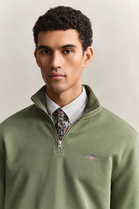 GANT Shield Half Zip Sweatshirt - Herb Green