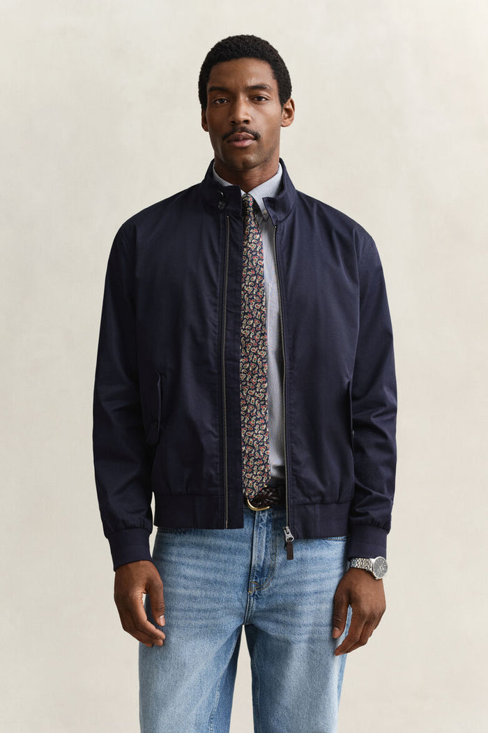 GANT Cotton Blend Harrington Jacket - Navy