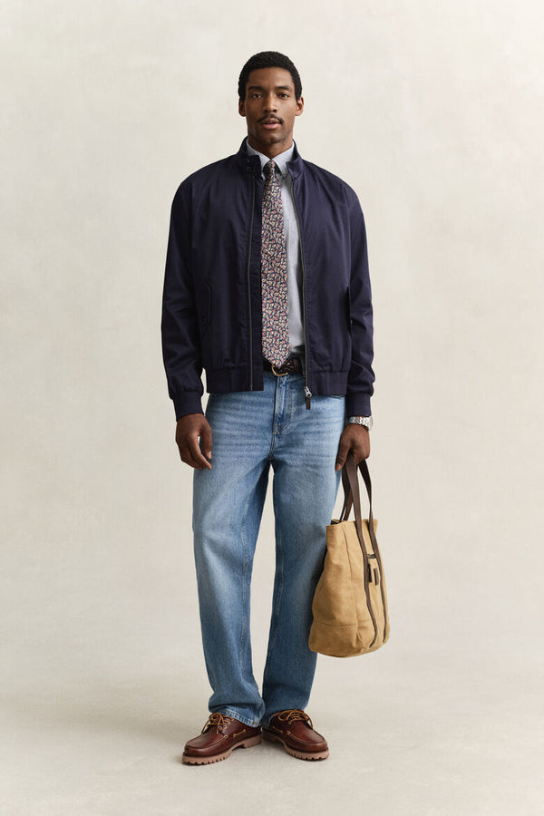GANT Cotton Blend Harrington Jacket - Navy