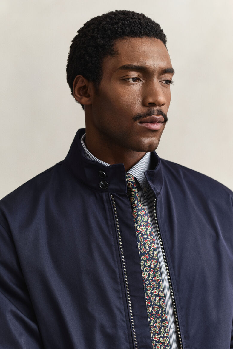 GANT Cotton Blend Harrington Jacket - Navy